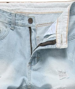 กางเกงขาสั้นผ้าเดนิมปักลายดาวสำหรับผู้ชายกางเกงขาสั้นทรงหลวมสำหรับฤดูร้อนงานตามสั่งจากโรงงาน - Product Image 5