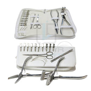 Kit de herramientas de extensión de cabello, accesorios personalizados y etiquetado de marca, pulido de plata, Funda de cuero de PVC blanco - Product Image 5