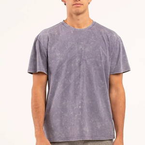 Vente en gros T-shirt délavé à l'acide pour hommes Streetwear hip hop stone 100% coton t-shirts avec logo personnalisé t-shirt vintage surdimensionné - Product Image 3