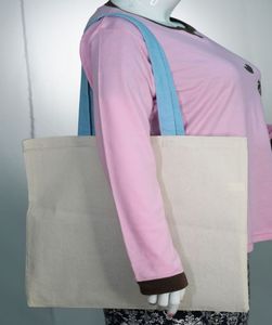 Sac fourre-tout en coton biologique 100% écologique avec logo personnalisé, grand format, pour femmes, à porter à l'épaule, grande capacité, pour les voyages en plein air, les courses - Product Image 3