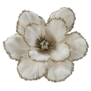 Bestseller Champagne velluto <span class=keywords><strong>Magnolia</strong></span> di natale artificiale fiori glitterati festa decorazione floreale albero di Natale alta materiali - Product Image 1
