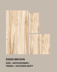 Carreaux en porcelaine aspect bois brun Essen 600x1200mm Finition mate Carreaux de sol et de mur à effet bois - Product Image 3