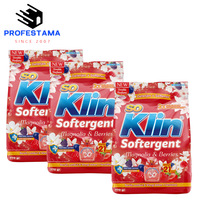 Detergente en Polvo Ecológico Portátil Klin de Indonesia con Aroma a Limón, Jazmín y Lavanda para Ropa, Eliminador de Manchas Extra Fuerte y Suavizante