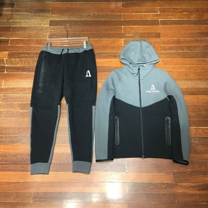 OEM Men's High Quality Sports Zipper Jogging Tracksuit Two Piece 100% Cotton Fleece Sportswear Tracksuit Set - Product Image 4