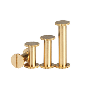 Rivet plat en laiton pur de 8 mm pour sac à main en cuir, vis Chicago modèle LB-0876 - Product Image 1