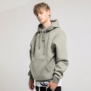 Streetwear d'hiver brodé personnalisé mode pour hommes tricoté grande taille lavé poids lourd sweat à capuche surdimensionné - Product Image 5