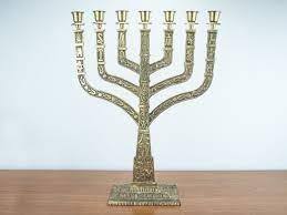 custom logo menorah Brass Menorah Candle Holder Jewish Hanukkah <b>Lamp</b> Decorative Candle Stand Religious Decor - Product Image 6