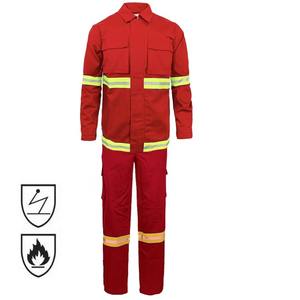 Overol de seguridad de alta visibilidad para hombre OEM, chaqueta y pantalones de algodón ignífugos, ropa de trabajo de seguridad a prueba de agua - Product Image 2
