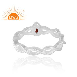 แหวนพลอยโกเมนธรรมชาติ ดีไซน์ทันสมัยสวยงาม 925 เงินแท้ ออกแบบเองได้ สำหรับผู้หญิง ของขวัญสำหรับเธอ - Product Image 2