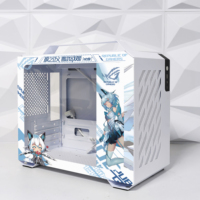 X200 casing komputer portabel karakter bertema yang dapat disesuaikan m-atx/Itx dimensi kedua casing mikro vertikal Anime logam