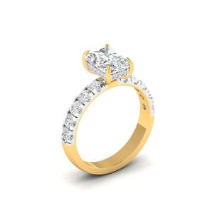 Anillo de compromiso con diamante de corte radiante de 2.00 quilates, color F, claridad VS, diamante cultivado en laboratorio en oro de 14 quilates, para ocasiones especiales y fiestas. - Product Image 2