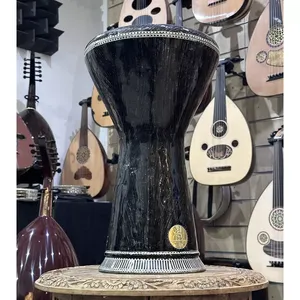 Gawharet El Fan 23cm Sombaty Darbuka Doumbek - Tambor con Acabado de Mármol Negro Melanite - Product Image 2