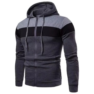 Sudadera con capucha y cremallera para hombre, con bloques de color, corte ajustado, informal, de punto, para otoño - Product Image 5