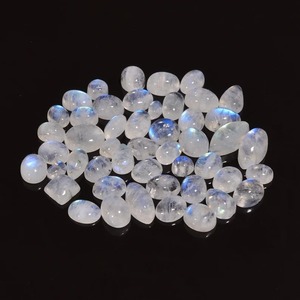 Piedra Preciosa Natural de Calidad AA, Cabujón de Piedra Lunar Arcoíris, Forma Mixta, Piedra de Nacimiento de Junio, Gema Blanca con Efecto de Fuego Azul, 2-3 Quilates - Product Image 4