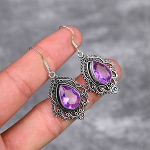 <b>Amethyst</b> <b>Earrings</b> 925 Sterling Silver Handmade Gemstone <b>Earrings</b> Jewelry Gift For Her Mother Elegant <b>Amethyst</b> Jewelry - Product Image 4
