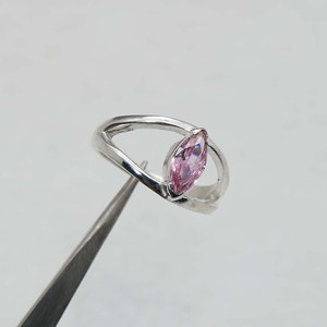 925 Argent Sterling Mois de Novembre Pierre de Naissance Topaze Rose avec Lunette Réglage Marquise Forme Oeil Anneau - Product Image 5