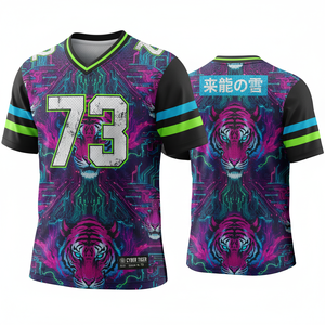 Camiseta de béisbol de fútbol de equipo personalizado para hombre Camiseta de sublimación con estampado de lobo | Ropa deportiva de poliéster - Product Image 1