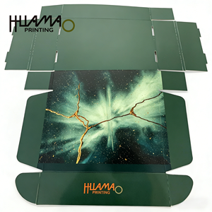 Recycled Custom-made dark green corrugated <b>box</b> Custom double-side printing shipping <b>box</b> for clothes other <b>shoes</b> packaging design - Product Image 4