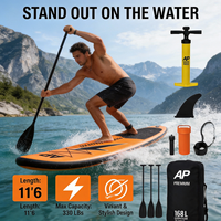 Planche de paddle gonflable pour enfants personnalisée de 12,6 pieds (381 cm), noire, sportive, haute performance, capacité de 180 kg