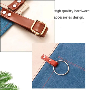 Custom Barber Hair Cutting <b>Apron</b> Cloth Jean and <b>Leather</b> <b>Apron</b> Men's <b>Leather</b> Barber <b>Apron</b> Canvas with <b>Leather</b> Straps - Product Image 3
