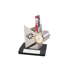 최고의 품질 오래 지속되는 금속 프리미엄 펜 스탠드 시계 선물 사용 Epxort 용 책상 주최자
