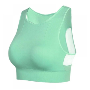 Sujetador deportivo transpirable para mujer, de secado rápido con alto soporte, sujetador de gimnasio sin costuras de Spandex para Yoga y Fitness - Product Image 1