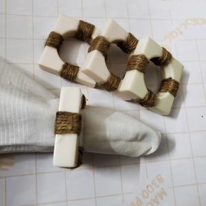 Anillo para Servilletas de Latón Ecológico Estilo Nórdico con Diseño de Mármol, Hecho a Mano para Fiestas, Venta al por Mayor Personalizada, Soporte Cuadrado para Servilletas, Moda Mundial - Product Image 1