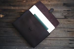 Luxury Genuine Leather Lightweight Portable <b>Laptop</b> Sleeve Handmade Retro Business Organizer Office Portfolio Executive <b>Work</b> <b>Bag</b> - Product Image 5