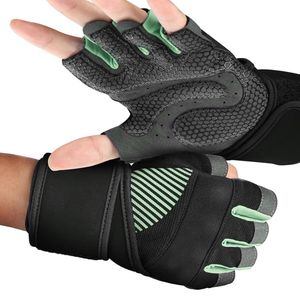 Gran oferta de guantes de gimnasio de neopreno y cuero personalizados para hombres y mujeres, soporte de muñeca, deportes para entrenamiento de levantamiento de pesas - Product Image 4