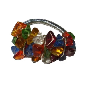 Handmade Colorful Glass Chip <b>Napkin</b> Ring Assorted Bright Colors Table Decor Wedding <b>Party</b> Favor Gift Item - Product Image 1