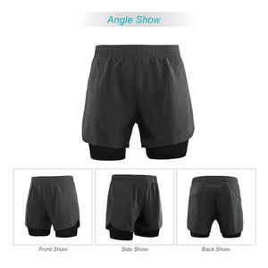 กางเกงขาสั้นเล่นกีฬาของผู้ชายแห้งเร็วระบายอากาศได้ดีมีสายรัดเอวยางยืด100% โลโก้ตามสั่งโพลีเอสเตอร์สำหรับออกกำลังกายและวิ่ง - Product Image 3