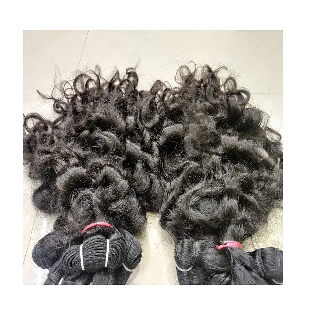 100% chưa qua chế biến Trinh Nữ chặt chẽ xoăn nguyên liệu tóc mở rộng dệt tóc con người bó bán buôn Nhà cung cấp Ấn Độ