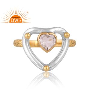 แหวนพลอยควอตซ์คริสตัลธรรมชาติชุบทอง18K ทำจากทองเหลืองดีไซน์ใหม่สำหรับผู้หญิงออกแบบได้ตามต้องการ - Product Image 3