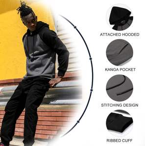 Jersey de algodón pesado con capucha para hombre 420 GSM cálido polar suave Interior personalizado bordado liso sudadera de gran tamaño ropa de calle - Product Image 4