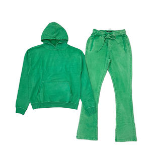 Survêtement vintage délavé personnalisé, pantalon de survêtement et sweat-shirt, survêtement délavé pour femmes - Product Image 4