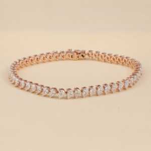 Lab Grown Diamond <b>Tennis</b> <b>Bracelet</b> with Pear Cut <b>Fashion</b> Jewelry - Product Image 5