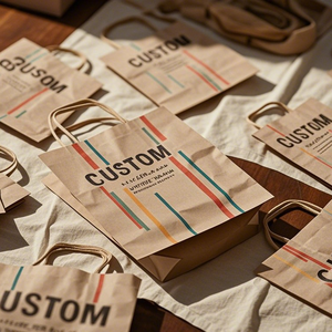 Bolsa de Regalo de Papel Kraft de Lujo Personalizada para Ropa, MOQ Bajo, con Logotipo de Marca Privada para Promoción en Supermercados - Product Image 2