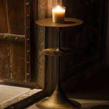 Handmade Gold-Finished Metal Candlestick Miniature Home Decor Art Gift for <b>Christmas</b> Scented Candleholder by SCI - Product Image 5