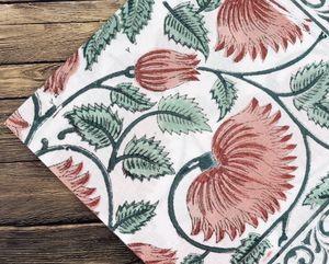 ผ้าเช็ดมือผ้าฝ้ายแท้พิมพ์ลาย100% แซลมอนสีชมพูและสีเขียวมะกอกสีที่กำลังมาแรง - Product Image 2