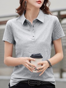 Nuevos polos lisos transpirables con estilo, polos de algodón 100% para mujer, camisa de mujer al por mayor de alta calidad - Product Image 6