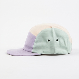 Casquette 5 panneaux en toile de coton, blocs de couleurs pastel, vente en gros, logo personnalisé, haute qualité, OEM ODM, faible MOQ, unisexe, décontractée, réglable, style Dad Hat - Product Image 4