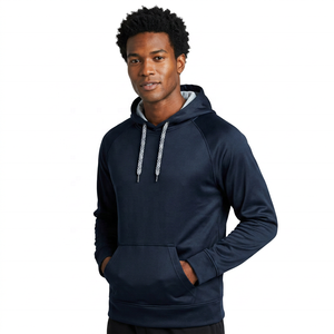 Sweat-shirt à capuche bleu marine pour homme, manches raglan, coupe classique, couleur unie, vêtement décontracté d'automne, tissu en molleton respirant - Product Image 4