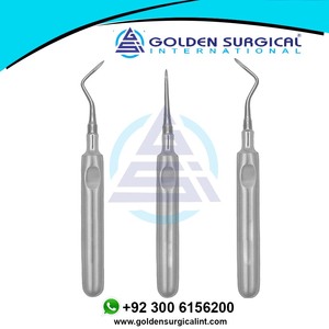Juego de 3 Elevadores Dentales de Luxación, Elevador de Dientes, Clareador, Mango Curvo y Liso, Instrumento Quirúrgico Dental - Product Image 6