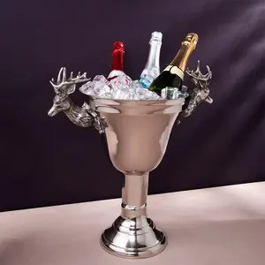 Designer <b>Black</b> Steel Ice Bucket Modern Texture Gold Ice Bucket Export Quality Craft Metal Ice Bucket Made Zahid Exports - Product Image 5