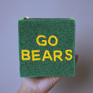 Vintage Style Modern Go Bears Beaded Coin <b>Purses</b> Women Elegant Green Yellow Nylon Zipper Closure Coin Bags Promotional Gifts - Product Image 2