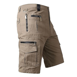 2025 Street Style Vintage Washed Solid Cargo Shorts Grey Casual Tactical Shorts Custom Jorts para hombres Pantalones cortos hasta la rodilla - Product Image 1