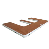 Rampe de quai double personnalisée en forme de E pour jet ski et yacht, ponton gonflable en PVC EJIA EJ-201, capacité 1000 kg, 5-10 passagers, garantie 2 ans