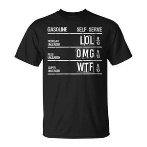 Camiseta sarcástica LOL OMG WTF para precios altos de gas y petróleo, regalo promocional - Product Image 1
