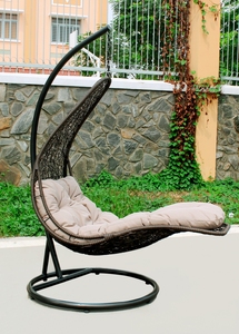 Silla Columpio Moderna de Mimbre Sintético para Exteriores PRSW-005-V2, Ideal para Hoteles, Parques, Salas de Estar y Dormitorios - Product Image 1