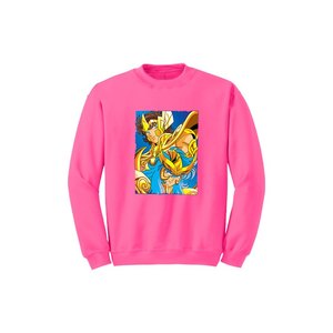 Anime Collection 100% Sweat-shirt en coton imprimé Femmes Poches Polaire Casual Winter Crew Neck Knitted Front Silk Printing - Product Image 1